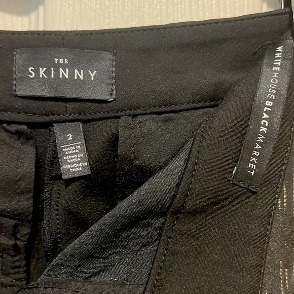 WHBM Black ponte pant with gold jacquard threading - Picture 6 of 8